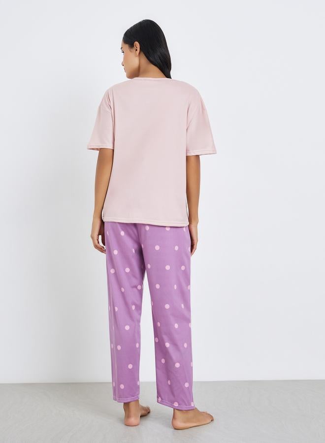 Styli Pack of 3 - Women Printed T-Shirt and Shorts with Pyjama Set - Image 5